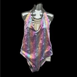 Blackmilk Oil Slick Halter Bodysuit